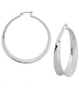 The V is for variety. These hoop earrings from Robert Lee Morris, crafted from silver-tone mixed metal, go past the classic look with their V-like design. Approximate drop: 2-1/4 inches.