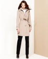 With a detachable hood, this timeless London Fog trench coat will get you through the cold-weather season in style!