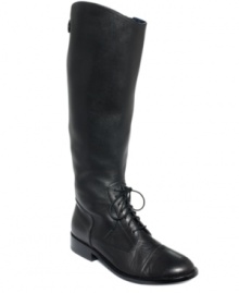 Fall in love with the lace-up upper of the Riley tall riding boots by Juicy Couture.