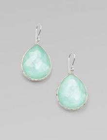 EXCLUSIVELY AT SAKS. From the Wonderland Collection. A substantial teardrop of faceted crystal with aqua accent, set in polished sterling silver.Crystal and clear quartz Sterling silver Length, about 1¾ Ear wire Imported