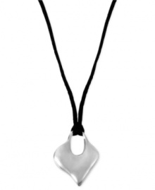 A heart that's in the right place. Robert Lee Morris puts this pendant, crafted from silver-tone mixed metal and held by a necklace cord, front and center. Approximate length: 16 inches + 3-inch extender. Approximate drop: 1-3/8 inches.