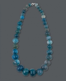 Splash yourself in color! Avalonia Road's Brasilian-inspired style is party perfect with its vibrant teal-colored fire agate beads (138-1/3 ct. t.w.), and chic, graduated design. Approximate length: 21 inches.