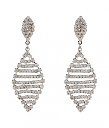 Stash away your studs and go for drama with R.J.Grazianos crystal drop earrings, perfect for giving your look a glamorous modern edge - Silver-toned frames with clear crystals - Wear with swept up hair as a finishing touch to cocktail dresses