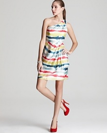 Shoshanna Julie Dress - Printed Silk One Shoulder