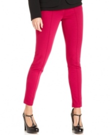 Seam details lengthen silhouettes on these Bar III ponte skinny pants -- perfect for a sleek fall look!