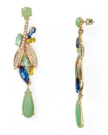 Nail this season's statement earring trend with pair of chandelier earrings from ABS by Allen Schwartz, accented by a cascade of multi colored stones.