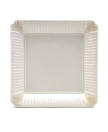 Lenox has been an American tradition for more than a century, combining superior craftsmanship with understated sophistication. The oversized Butler's Pantry dinnerware and dishes collection adds a vintage touch to your formal gatherings, in durable embossed white china square plates with a dressy high sheen. Qualifies for Rebate