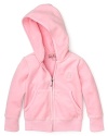 This pretty-in-pink zip hoodie from Juicy Couture masters glam-casual style--perfect for the playground.