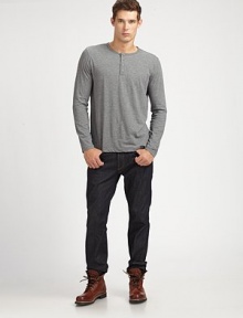 A layering option for this season and beyond in a fine, heathered jersey knit. Henley placketCottonMachine washImported