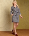 Tommy Hilfiger's crisp shirtdress features a whimsical teapot print that puts a quirky spin on preppy style.