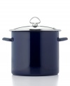 A popular addition to any bustling kitchen, the heavy-duty nonstick interior and carbon steel construction lend an undeniable strength and efficiency to this powerhouse piece. The attractive cobalt enamel exterior makes prep to presentation a breeze.