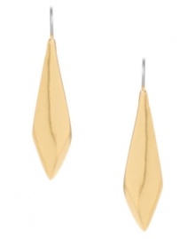 Smooth, sleek, and totally stylish! Kenneth Cole New York's polished drop earrings feature an elongated diamond shape in gold-plated mixed metal. Approximate drop: 2 inches.