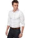 Tonal texture gives this look from Perry Ellis an added visual appeal that a solid shirt just can't match.