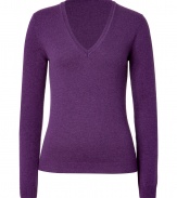 Sophisticated style is effortlessly achieved with this ultra-chic cashmere pullover from Malo - V-neck, long sleeves, slim fit, ribbed cuffs and hem - Wear with a pencil skirt, slim trousers, or skinny jeans