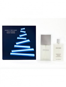 L'Eau d'Issey Pour Homme celebrates this holiday season with a deluxe, 2-piece gift set featuring its best sellers: Eau de toilette, 4.2 oz. and an after-shave balm, 3.3 oz. Made in France. 