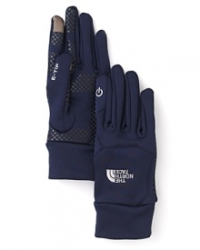 The North Face® E-Tip stretch gloves boast innovative technology-friendly finger patches.