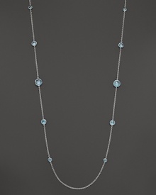 Stations of blue topaz sparkle on this sterling silver necklace from Ippolita.