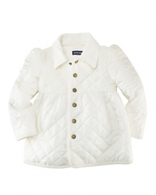 An essential cool-weather jacket is rendered in sleek diamond-quilted microfiber.