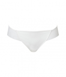 Luxurious thong in a fine synthetic blend - very elegant in  classic ivory - particularly comfortable thanks to the stretch content - fashionable, sits on your hips with a wide band - perfect, snug fit - looks simple and timeless, sexy and seductive - fits under all bright outfits