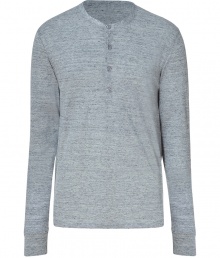 Elevate your casual style with this linen sweatshirt from Iro - Crew neck, long sleeves, front button half placket, slim fit - Pair with modernized chinos and trainers