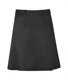 Classic and undeniably flirtatious, this chic A-Line mini-skirt is party-perfect - Wide waistband with belt loops, A-line silhouette, paneled, concealed side zip closure - Style with a sheer silk blouse, a boyfriend blazer, and high heel booties