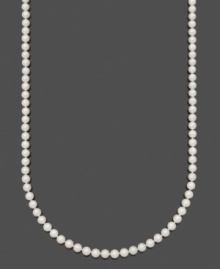 Pure elegance in polished pearl. Belle de Mer necklace features A+ Akoya cultured pearls (6-6-1/2 mm) set in 14k gold. Approximate length: 20 inches.