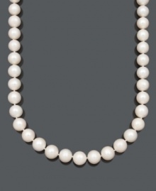 Add a layer of elegance and refinement. Belle de Mer necklace features a strand of large, A+ cultured freshwater pearls (11-13 mm) with a 14k gold clasp. Approximate length: 16 inches.