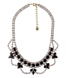 Inject modern glamour into you contemporary looks with Dannijos intricately embellished crystal chain necklace - Gold-toned lobster-claw closure, adjustable length - Layer over jet black knits, or wear with fun cocktail dresses and shimmering metallic accessories