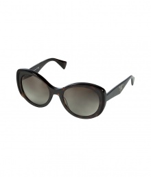 The perfect accessory for adding a glamorous vintage edge to your outfit, Pradas oversized sunnies are a chic choice any way you wear them - Oversized round brown tortoise-effect acetate frames, charcoal lenses, printed logo on handles - Lens filter category 3 - Comes with a logo embossed hard carrying case