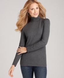 A little bit of ruching makes a world of difference: Style&co.'s mock turtleneck looks fresh with a cute new collar! (Clearance)