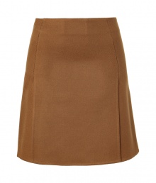 Classic yet chic, this cashmere-blend Salvatore Ferragamo A-line skirt offers easy elegance to your workweek favorites - A-line silhouette, large pleats, concealed side zip closure - Wear with a cashmere turtleneck, a neutral-hued cape, and classic pumps