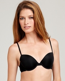 Keep it simple in a CK One convertible microfiber t-shirt bra with logo stamped trim.