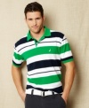 Keep it simple this season. Toss on this striped polo from Nautica for a casual preppy look.