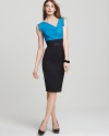 Black Halo Dress - Two-Tone Sheath Dress