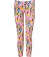 Make a bold statement with Current Elliotts eye-catching, multicolor graphic print pants - Soft, stretch cotton has a vintage wash for a look of well-worn chic - On trend, curve-hugging cut crops at ankles - Low rise, with belt loops, button closure and zip fly - Back pockets sit slightly lower,lifting and flattering the rear - Pair with a boxier, solid top or a t-shirt and blazer and style with wedges, pumps or leather sandals