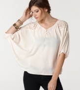 Lightness and lace gives this boho-style Bar III top a sweet spin -- perfect for a day-to-night look!