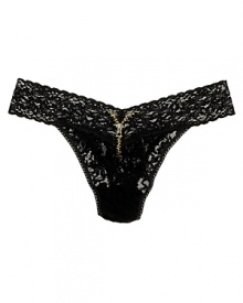 Hanky Panky's original rise thong gets a sweet detail, a sequin zipper embellishment on front for a fun style.