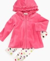 Trendy and chic velour ruffle hoodie by First Impressions.