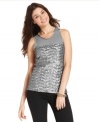 Shimmering sequins awaken Kut from the Kloth's bold tank top. Pair it with jeans for daytime or go for full-out glamor with a flirty skirt.