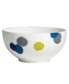 Vera Wang brings new excitement to white bone china with the tie-dye-inspired Ikat pattern from her collection of Wedgwood dinnerware. The dishes have splashes of indigo blue, citron and lavender that enhance this simple cereal bowl for a look that's sleek and modern yet refreshingly playful.