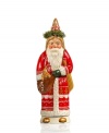 A piece you'll treasure for years to come. This unique figurine, shaped in a vintage mold and hand-painted, features Santa Claus with rosy cheeks, a traditional robe and a happy friend for a look of holiday splendor. From Vaillancourt.