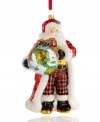 Santa Claus maps out his next delivery route in this Tartan-trimmed Polonaise ornament from Kurt Adler. Mouth-blown glass with elaborate hand-painted detail make it an instant classic.