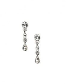 An eye-catching effect. The dangle silhouette adds a dramatic design detail to these gorgeous drop earrings from Givenchy. Crafted in silver tone mixed metal, they're embellished with dazzling crystal accents. Approximate drop: 1 inch.