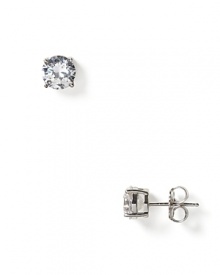 These perfectly faceted stud earrings showcase sparkling Cubic Zirconia and are handset in sterling silver finished in pure platinum.