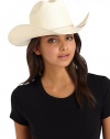 THE LOOKStructured, rigid designCowboy hat silhouetteRibbon bow detailTHE MEASUREMENTInside width, about 6½Brim length, about 15½Brim width, about 14THE MATERIALCoated silkORIGINMade in Italy