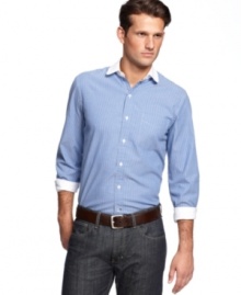 Look polished and professional is this traditional oxford shirt by Club Room.