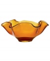 Fresh and elegant, this Lenox Organics bowl is crafted of heavy crystal with a playful ruffled edge. A warm amber hue adds to its allure, making a stylish impact on any space.