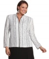 Put some sparkle in your style with this glamorous plus size Alex Evenings jacket, a chic and versatile statement piece.