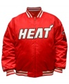 You'll be the best looking fan on the block and in the arena sporting this jacket featuring the Miami Heat by Majestic.