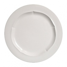 The gorgeously sculptural Evol china dinner plate makes a stunning setting for culinary creativity.